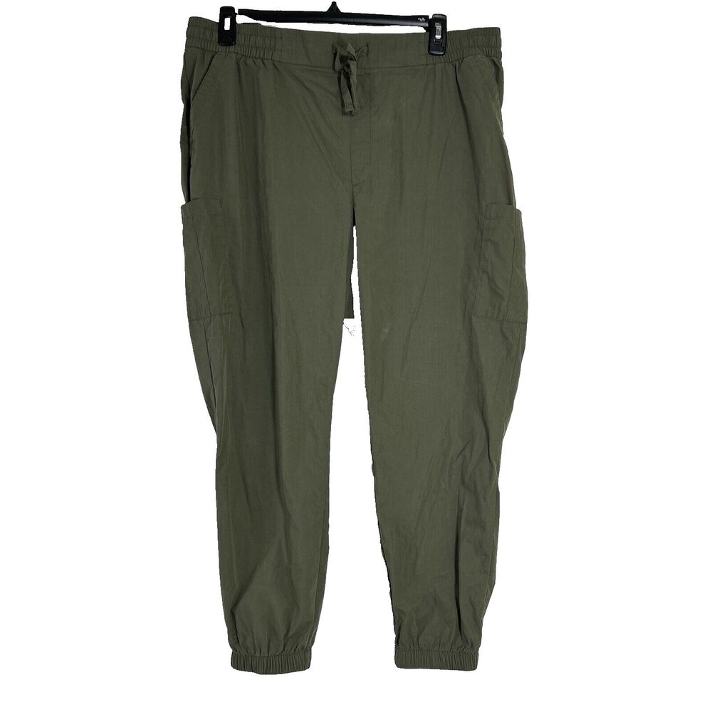 Old Navy Jogger Women XL Olive‎ Green Elastic Waist Pockets Jogger Stretch Pant